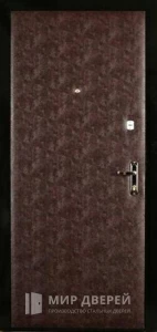 Металлические двери с винилискожей коричневая №29 внутренняя - фото
