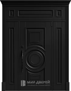 Чёрная матовая дверь по эксклюзивному проекту от дизайнера №17 внешняя - фото