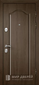 Входная дверь темно коричневая №6 внешняя - фото