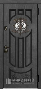 Дверь со стеклом в частный дом №19 внешняя - фото